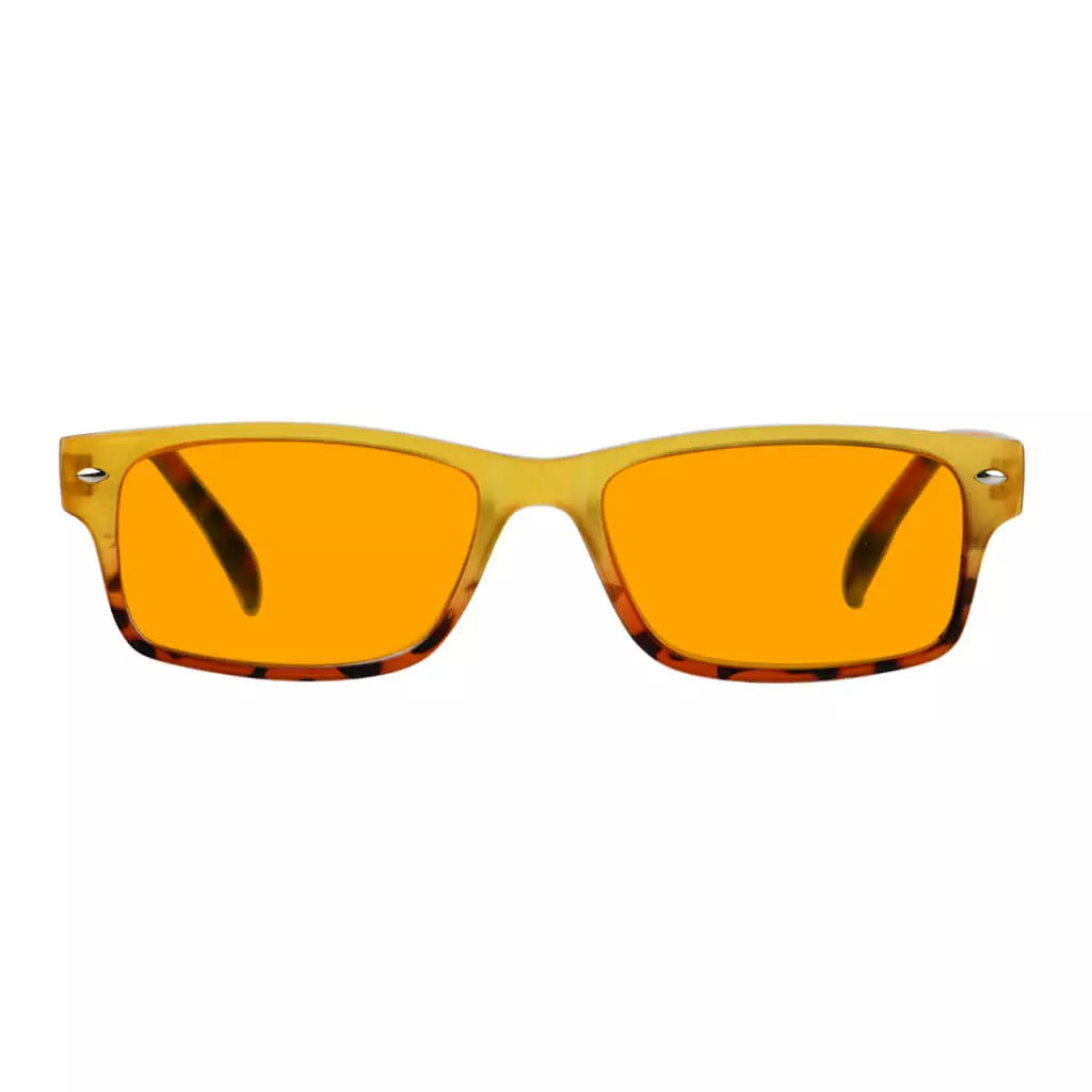 Fashion Orange Tinted Blue Light Blocking Reading Glasses Women
