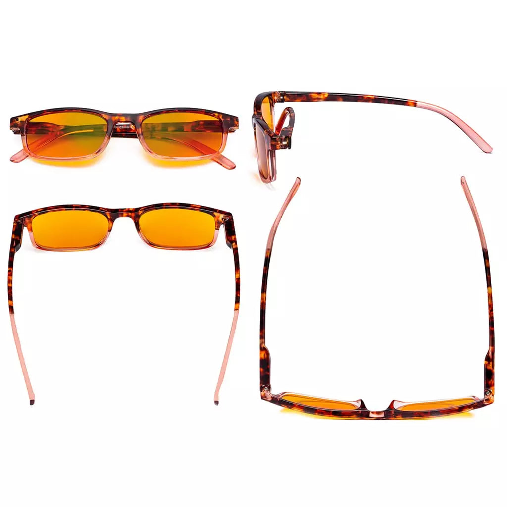 Orange Tinted Blue Light Blocking Reading Glasses Women Men