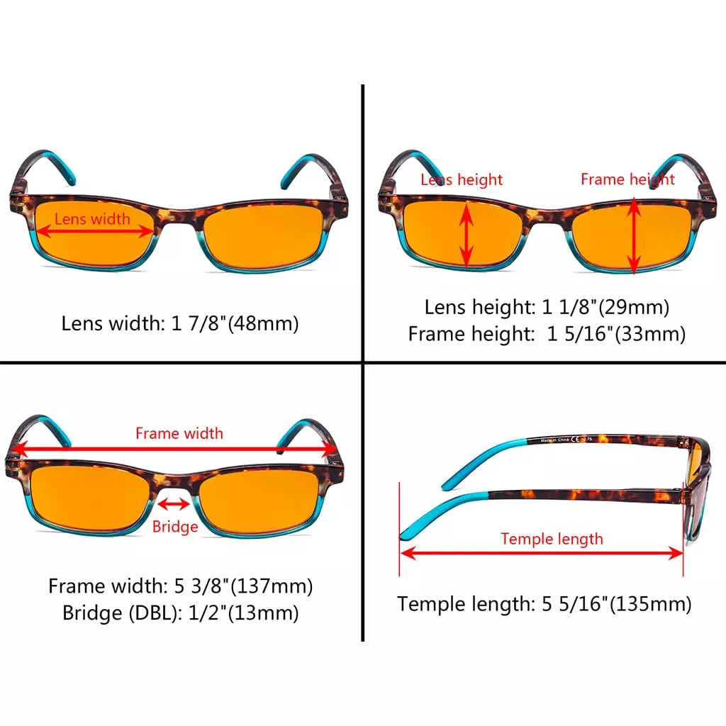 Orange Tinted Blue Light Blocking Reading Glasses Women Men