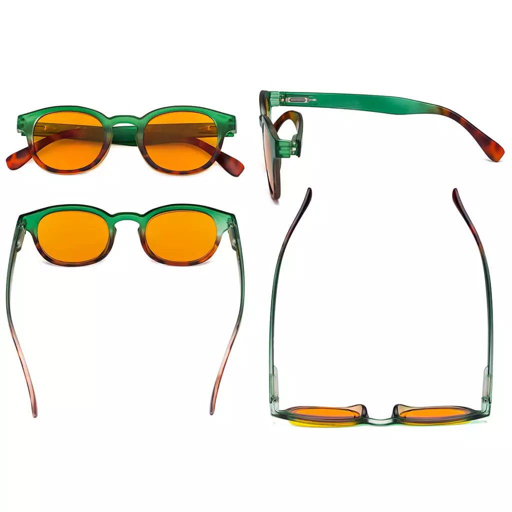Elegant Orange Tinted Blue Light Blocking Glasses Women