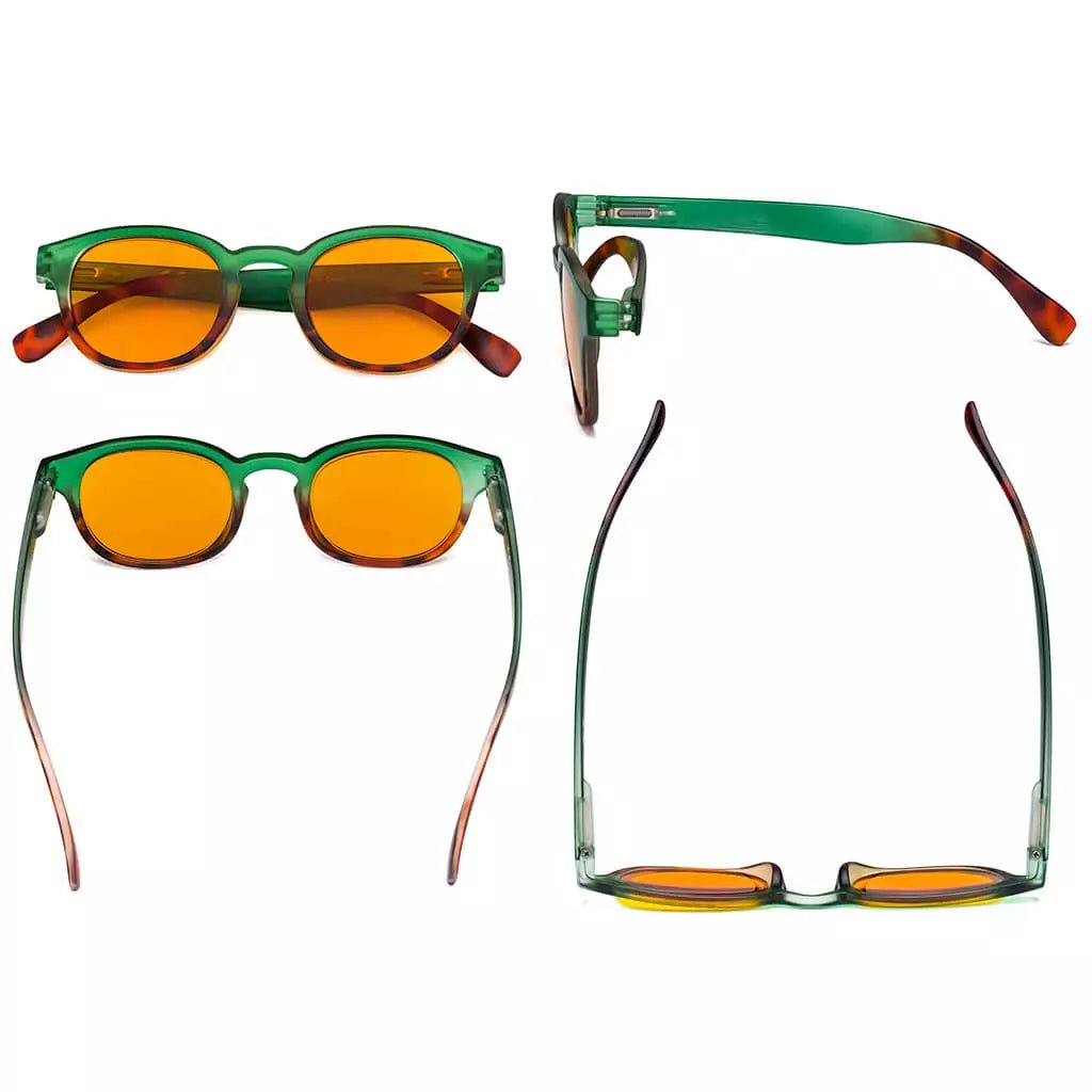 Elegant Orange Tinted Blue Light Blocking Glasses Women
