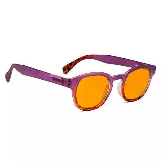 Elegant Orange Tinted Blue Light Blocking Glasses Women