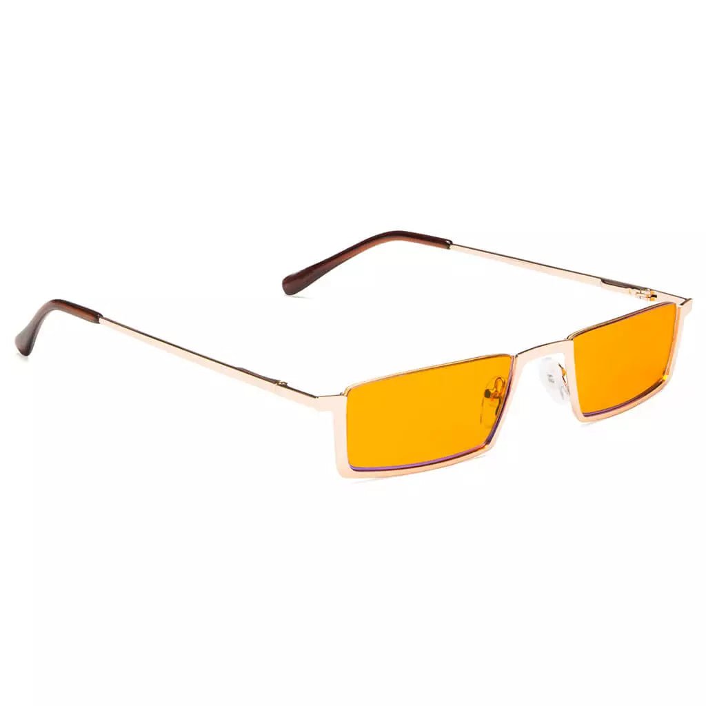 Half-Rim Orange Tinted Blue Light Blocking Reading Glasses Women Men