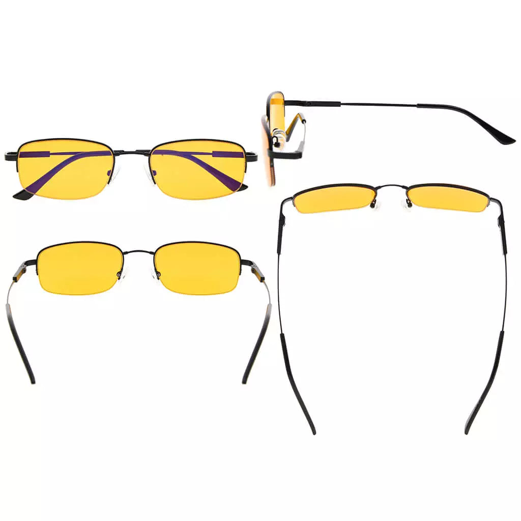 Semi-Rimless Metal Blue Light Blocking Reading Glasses Women Men
