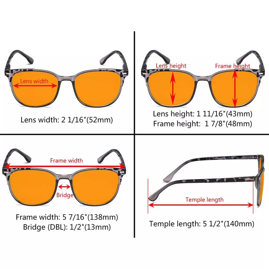 Patterned Orange Tinted Blue Light Blocking Glasses Men Women