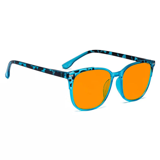 Patterned Orange Tinted Blue Light Blocking Glasses Men Women