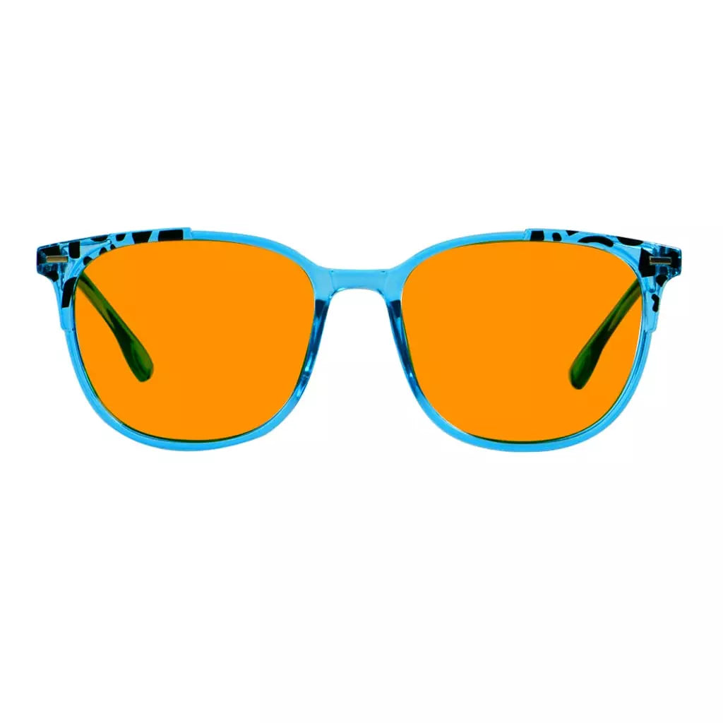 Patterned Orange Tinted Blue Light Blocking Glasses Men Women
