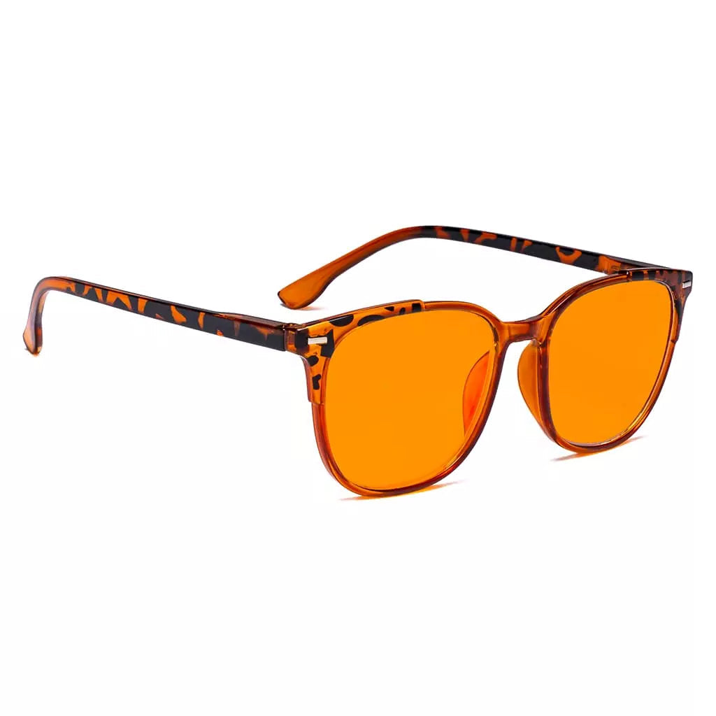 Patterned Orange Tinted Blue Light Blocking Glasses Men Women