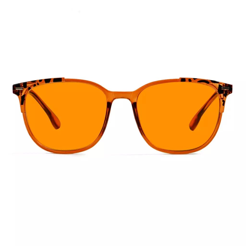 Patterned Orange Tinted Blue Light Blocking Glasses Men Women