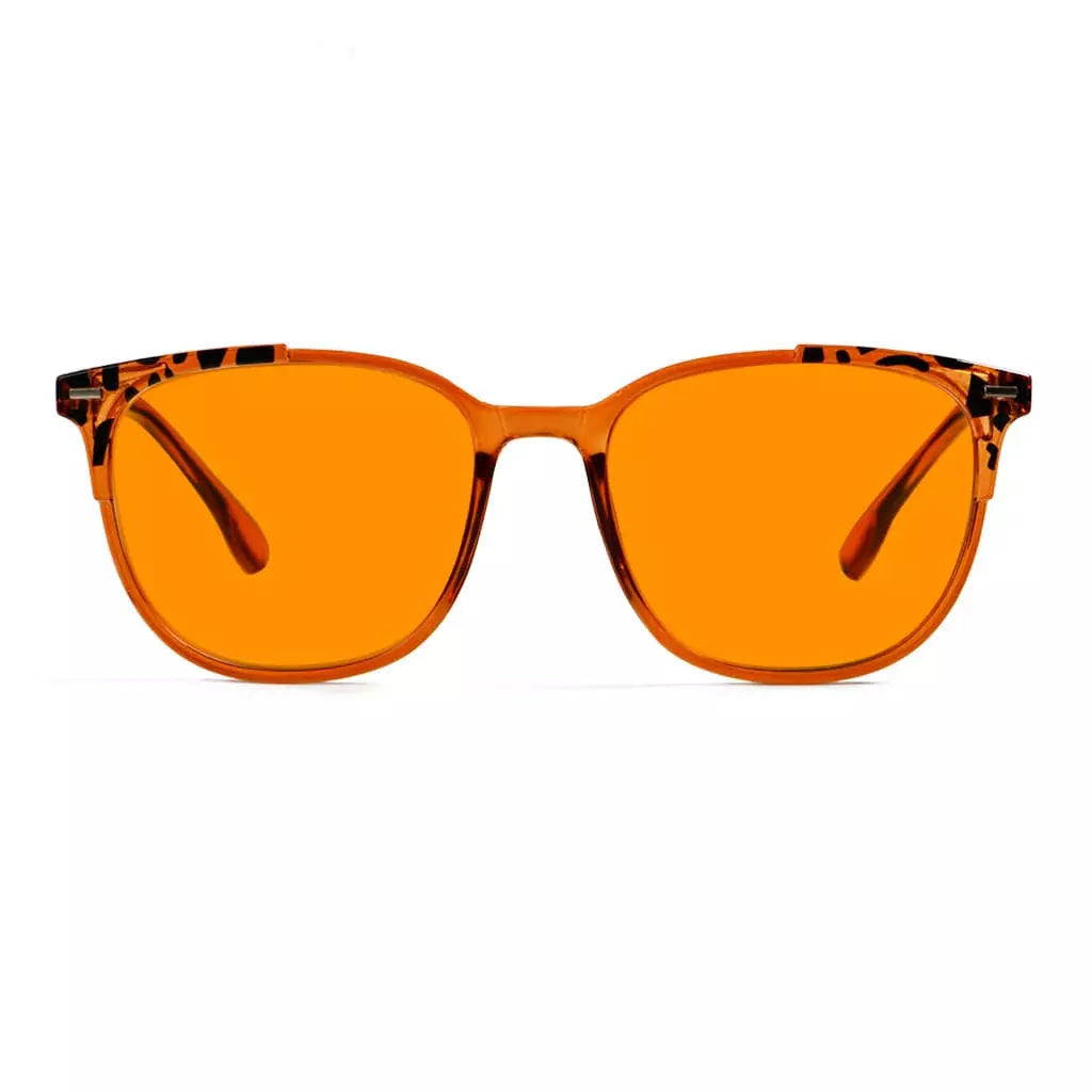 Patterned Orange Tinted Blue Light Blocking Glasses Men Women