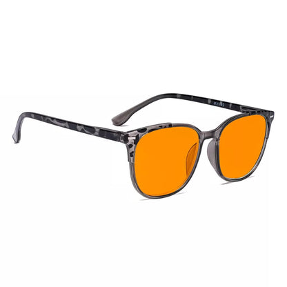 Patterned Orange Tinted Blue Light Blocking Glasses Men Women