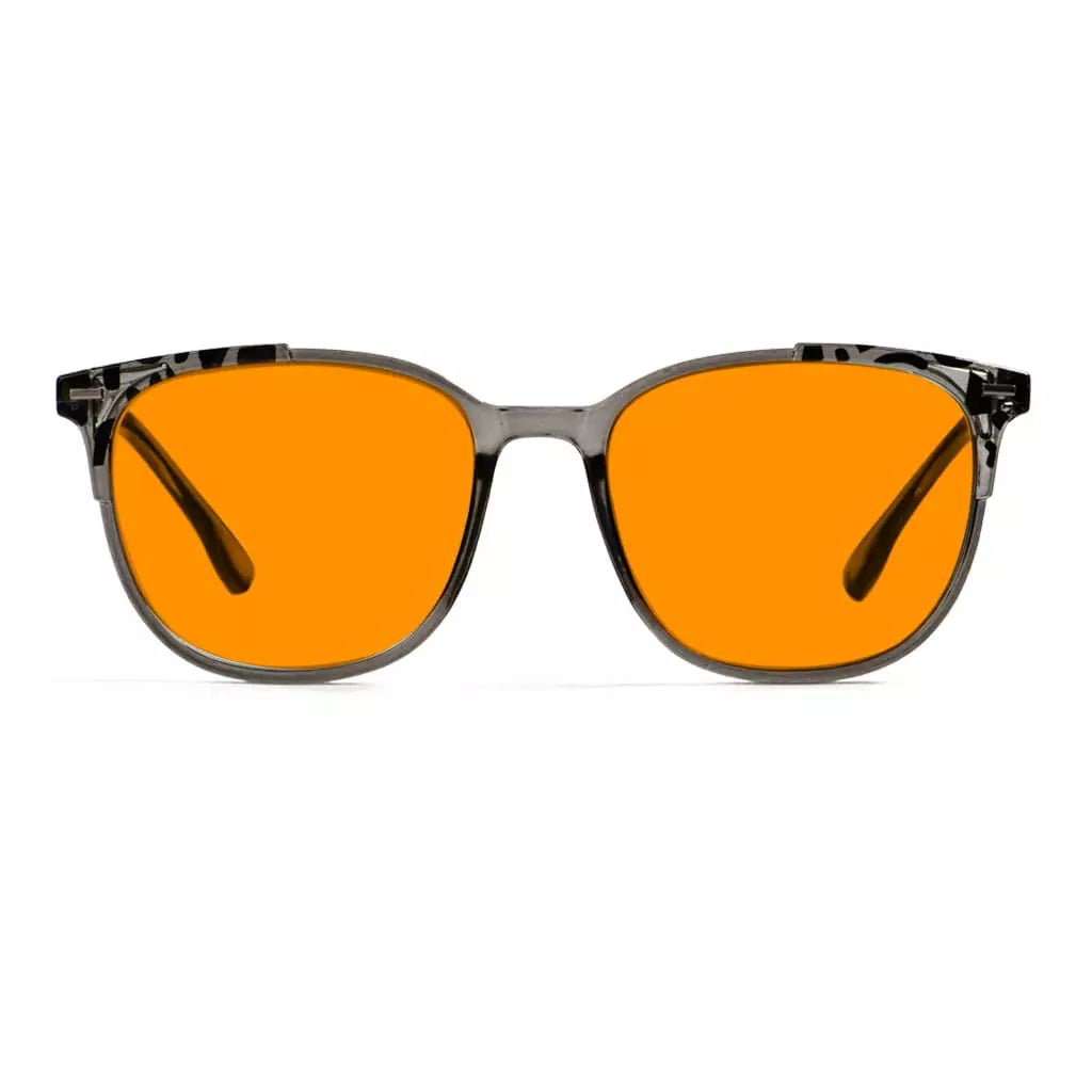 Patterned Orange Tinted Blue Light Blocking Glasses Men Women