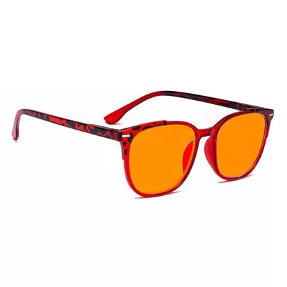 Patterned Orange Tinted Blue Light Blocking Glasses Men Women