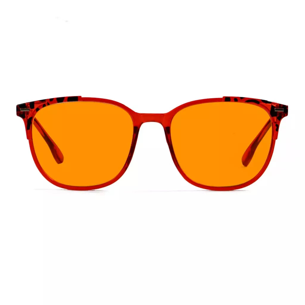Patterned Orange Tinted Blue Light Blocking Glasses Men Women