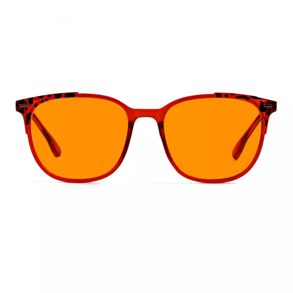 Patterned Orange Tinted Blue Light Blocking Glasses Men Women