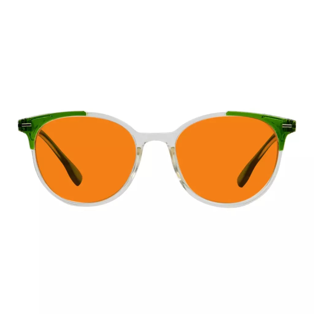 Round Orange Tinted Blue Light Blocking Glasses Women Men