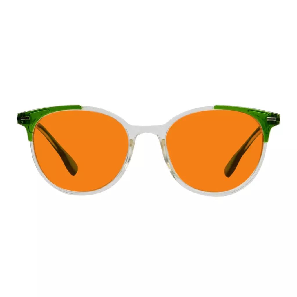 Round Orange Tinted Blue Light Blocking Glasses Women Men