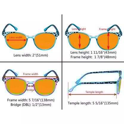 Patterned Orange Tinted Blue Light Blocking Glasses Women Men