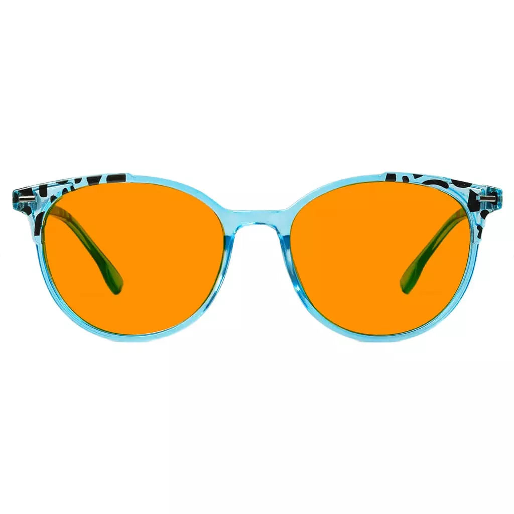 Patterned Orange Tinted Blue Light Blocking Glasses Women Men