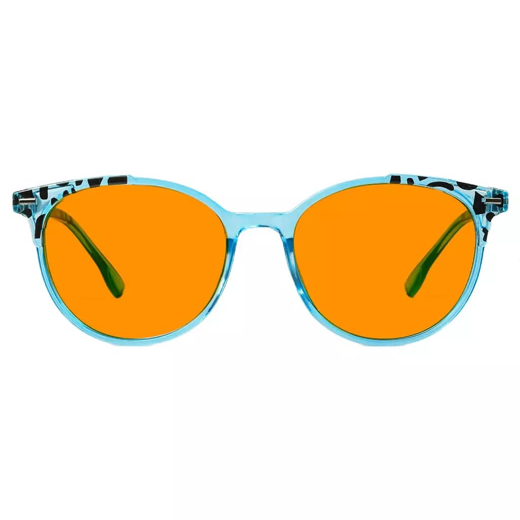 Patterned Orange Tinted Blue Light Blocking Glasses Women Men