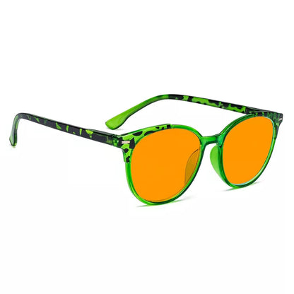 Patterned Orange Tinted Blue Light Blocking Glasses Women Men