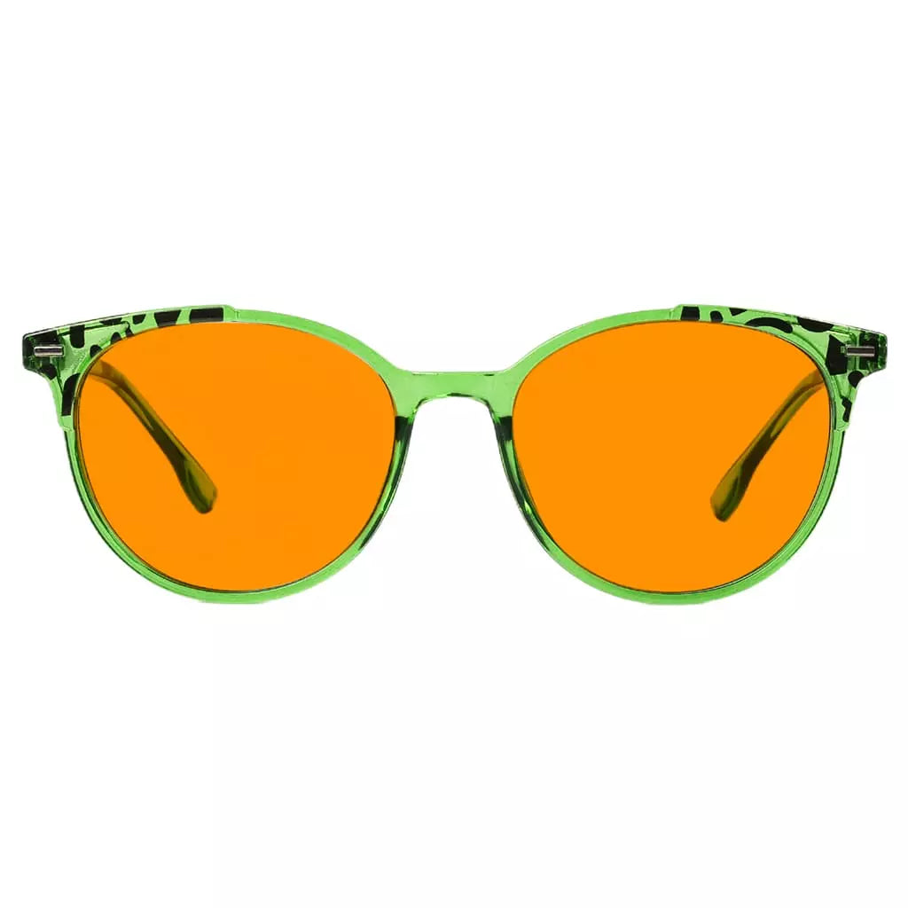 Patterned Orange Tinted Blue Light Blocking Glasses Women Men