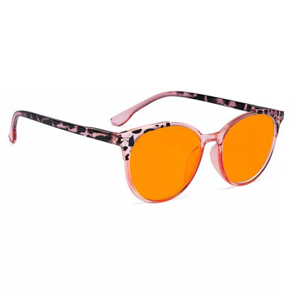 Patterned Orange Tinted Blue Light Blocking Glasses Women Men