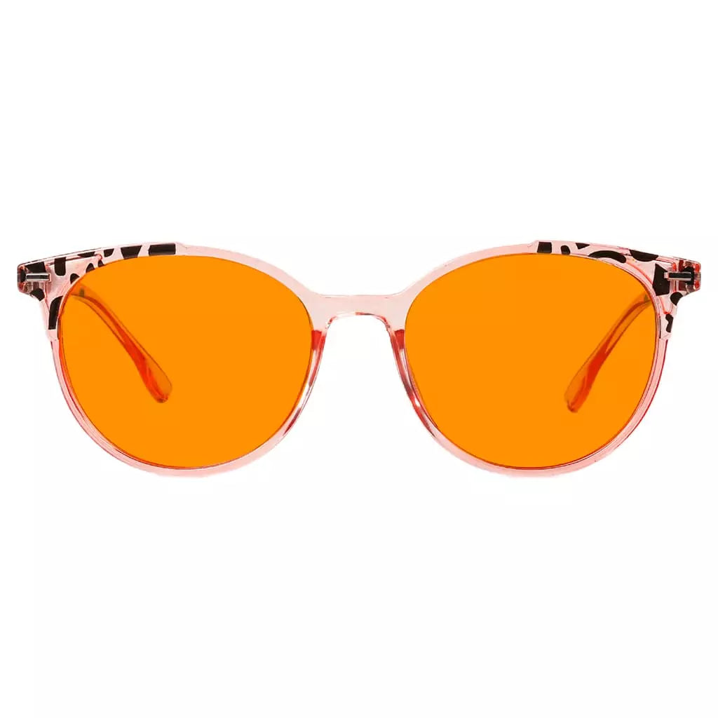 Patterned Orange Tinted Blue Light Blocking Glasses Women Men