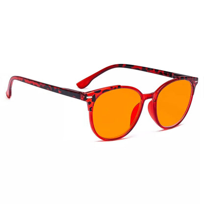 Patterned Orange Tinted Blue Light Blocking Glasses Women Men