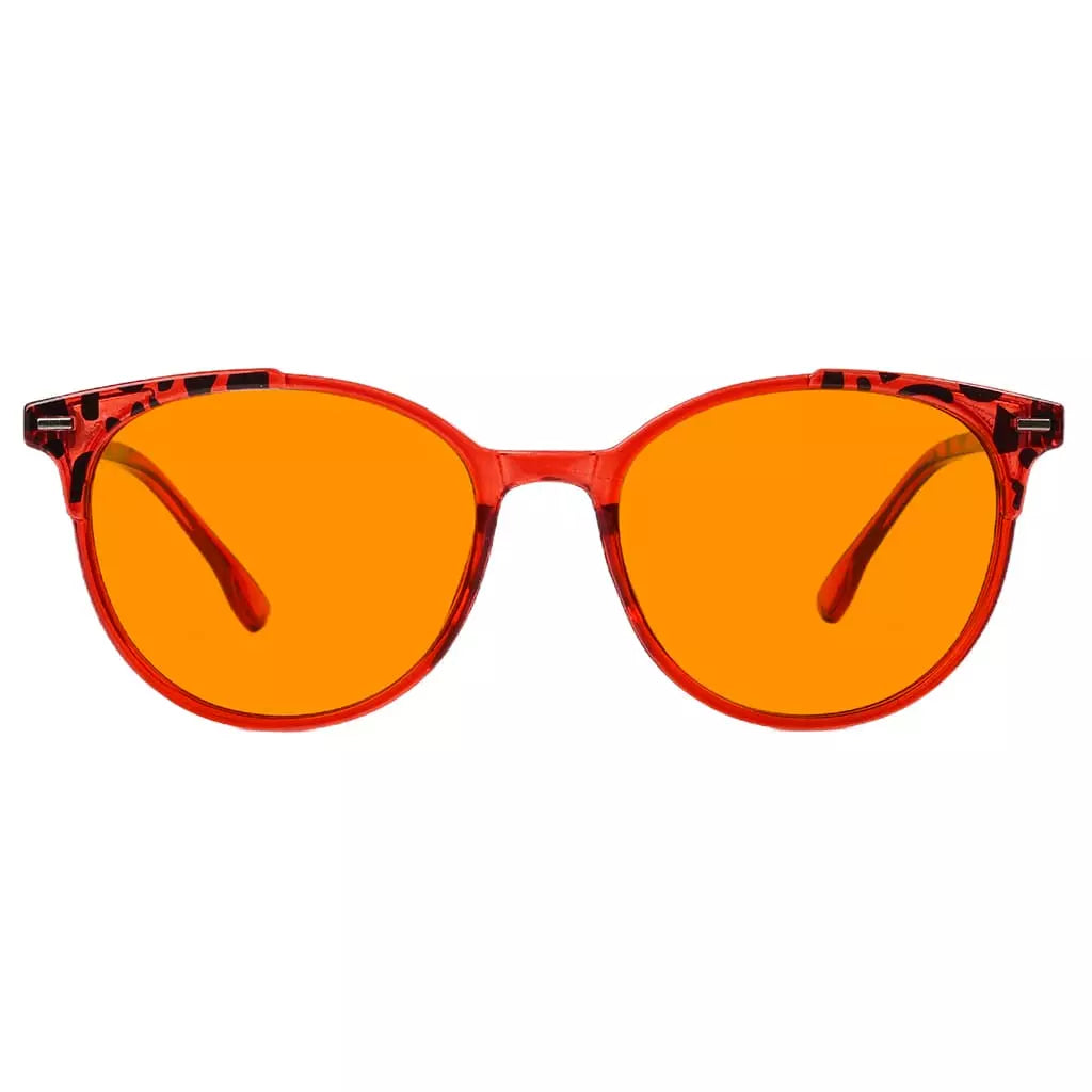 Patterned Orange Tinted Blue Light Blocking Glasses Women Men