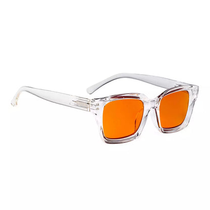 Square Orange Tinted Blue Light Blocking Reading Glasses Momen