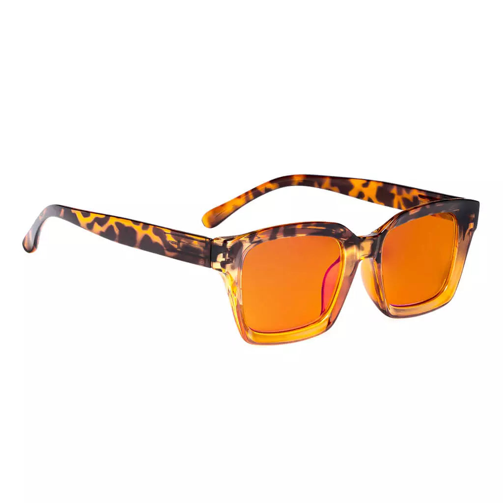 Square Orange Tinted Blue Light Blocking Reading Glasses Momen