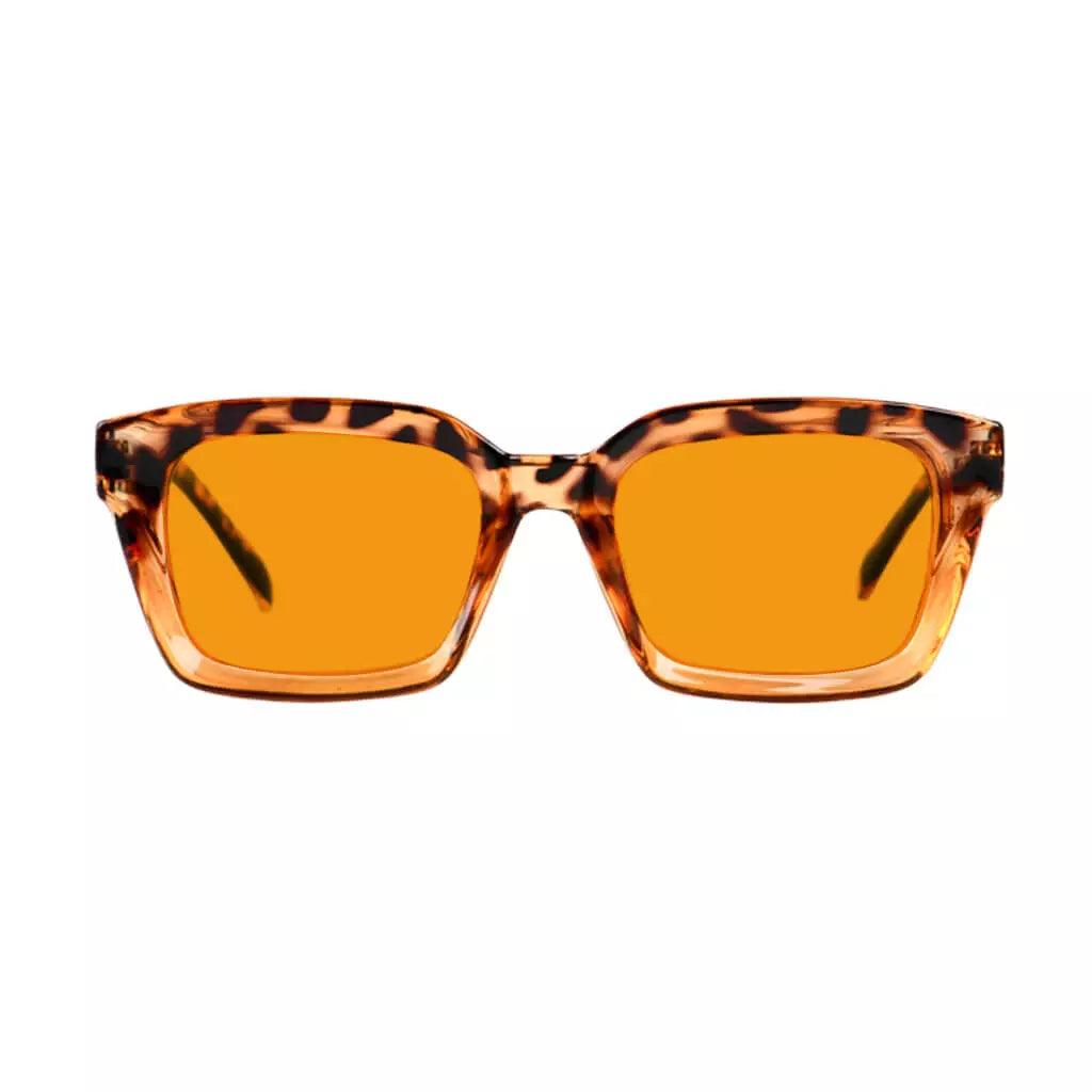 Square Orange Tinted Blue Light Blocking Glasses Momen