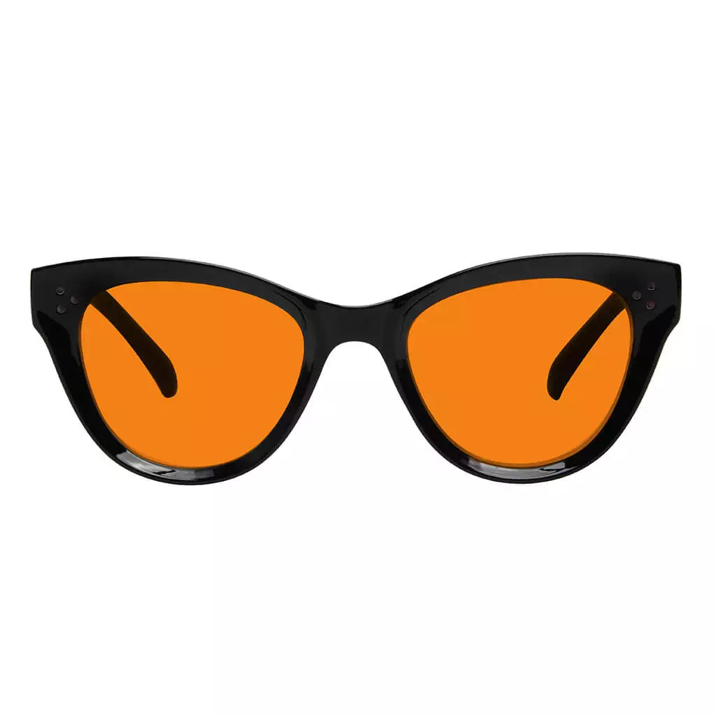 Cat Eye Orange Tinted Blue Light Blocking Reading Glasses Women