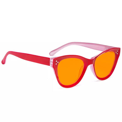 Cat Eye Orange Tinted Blue Light Blocking Glasses for Women