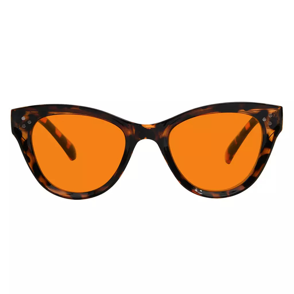 Cat Eye Orange Tinted Blue Light Blocking Reading Glasses Women