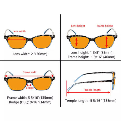 Cat Eye Orange Tinted Blue Light Blocking Reading Glasses Momen