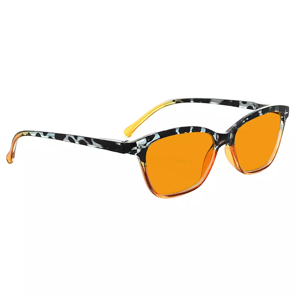 Cat Eye Orange Tinted Blue Light Blocking Reading Glasses Momen