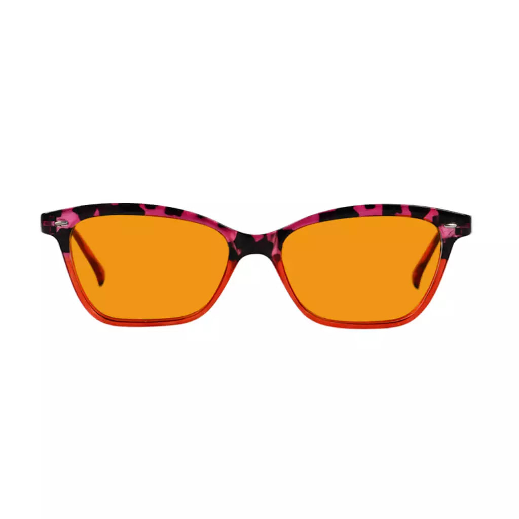 Cat Eye Orange Tinted Blue Light Blocking Reading Glasses Momen