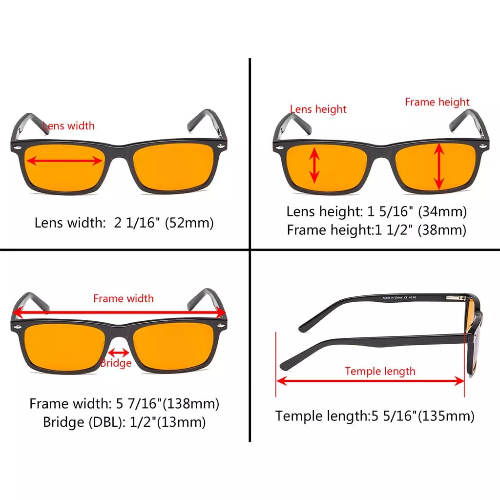 Orange Tinted Blue Light Blocking Glasses for Men Women