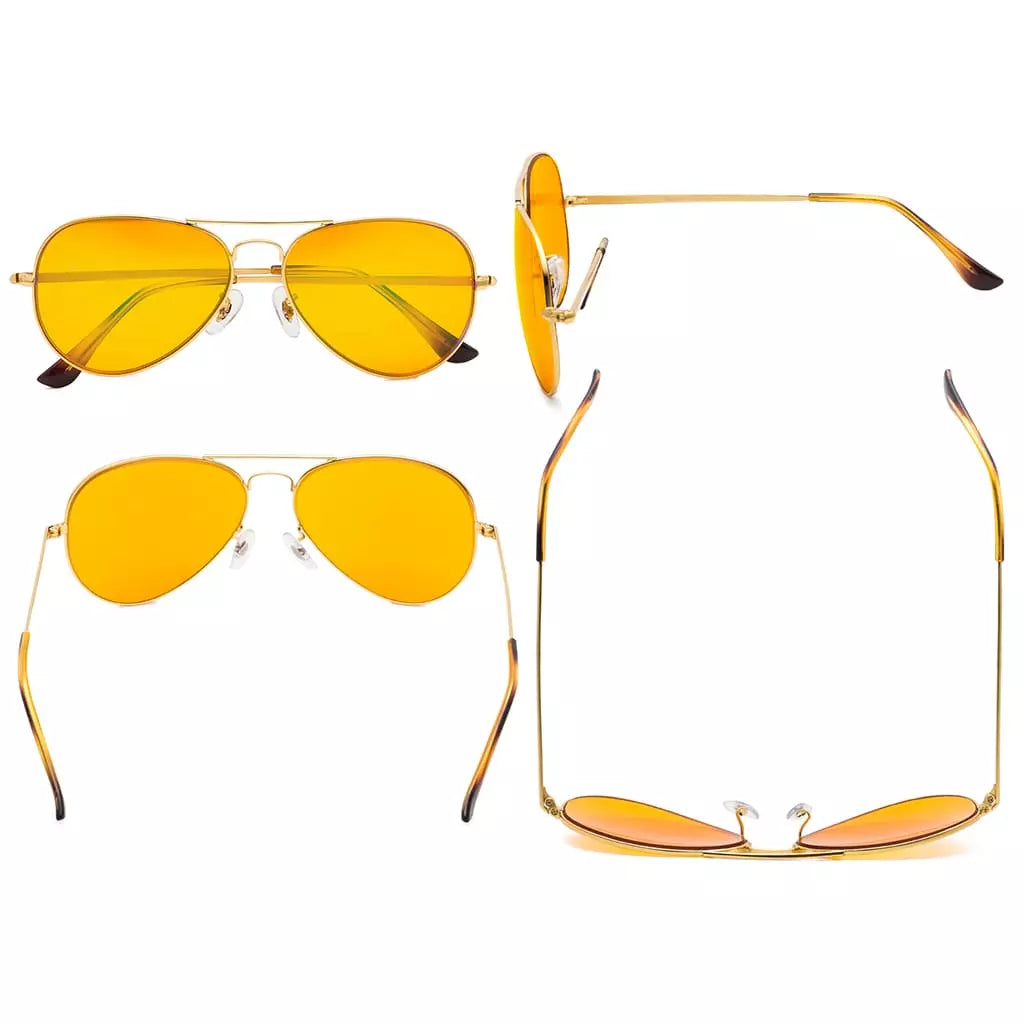 Stylish Orange Tinted Blue Light Blocking Glasses Men