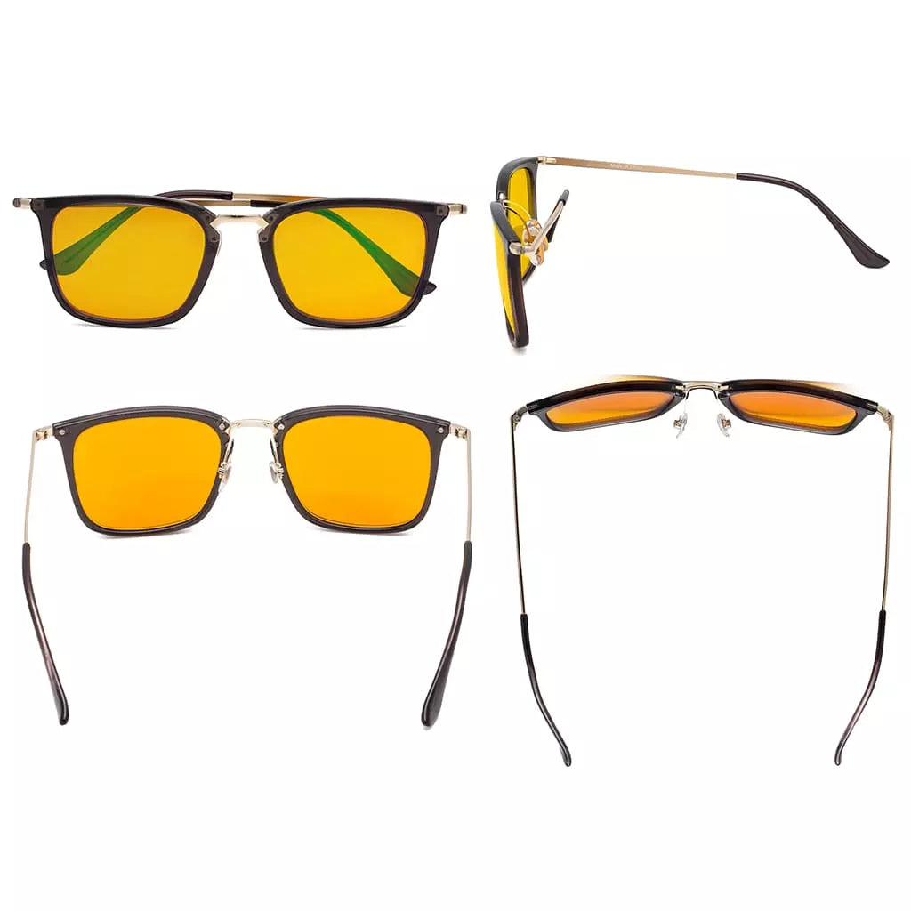 Orange Tinted Blue Light Blocking Glasses Men Women