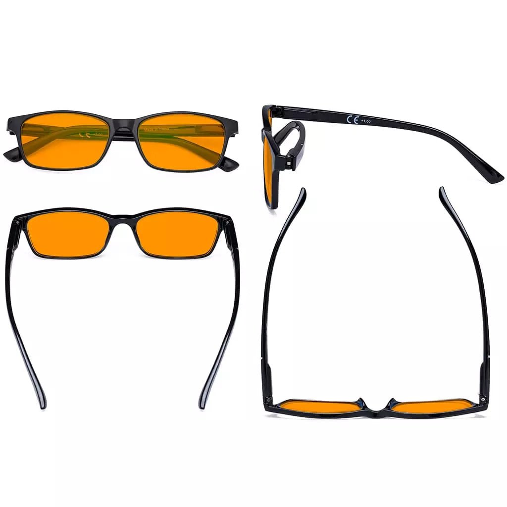 Orange Tinted Blue Light Blocking Reading Glasses for Women and Men