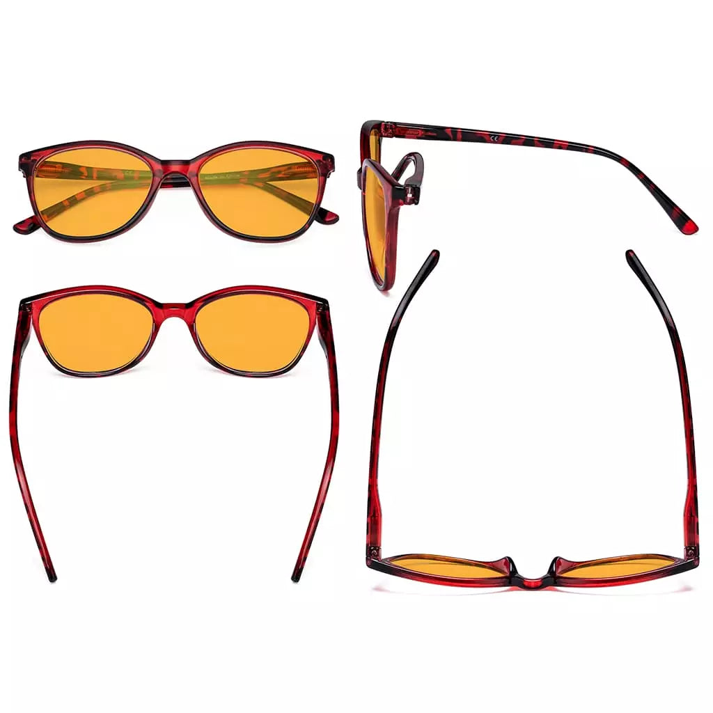 Cat Eye Blue Light Blocking Glasses Orange Tinted Women