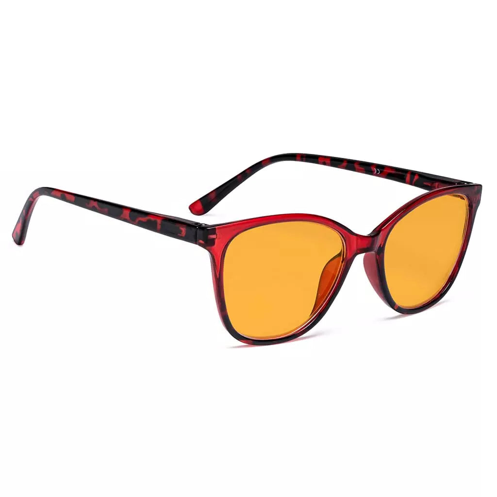 Cat Eye Blue Light Blocking Glasses Orange Tinted Women