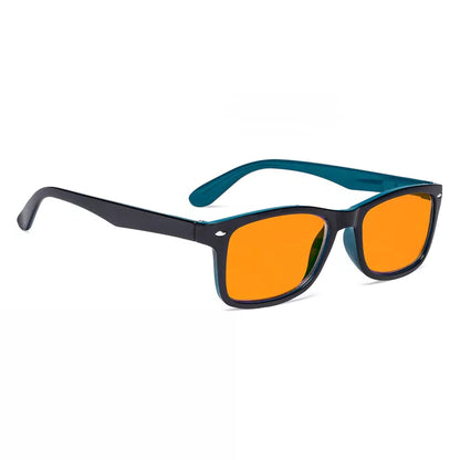 Vintage Orange Tinted Blue Light Blocking Reading Glasses Men Women