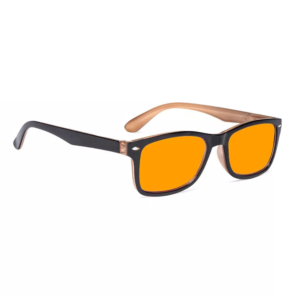 Vintage Orange Tinted Blue Light Blocking Reading Glasses Men Women