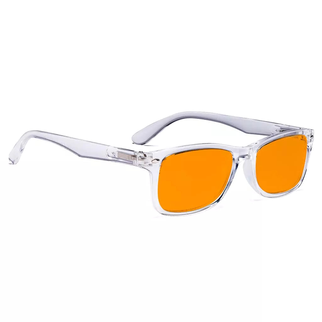Vintage Orange Tinted Blue Light Blocking Reading Glasses Men Women