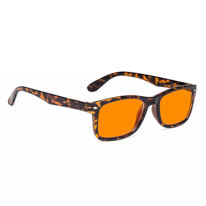 Vintage Orange Tinted Blue Light Blocking Reading Glasses Men Women
