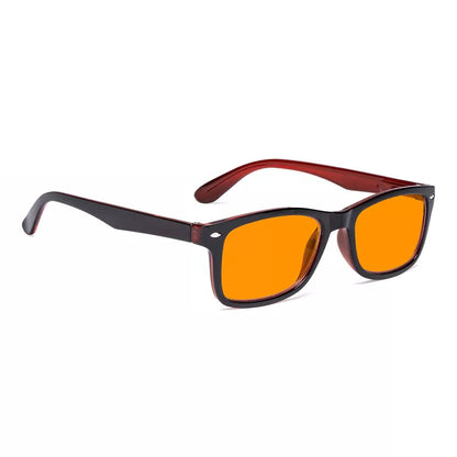 Vintage Orange Tinted Blue Light Blocking Reading Glasses Men Women